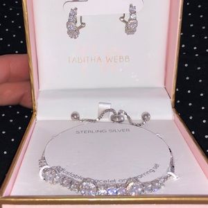 Sterling silver / cubic bracelet and earring set